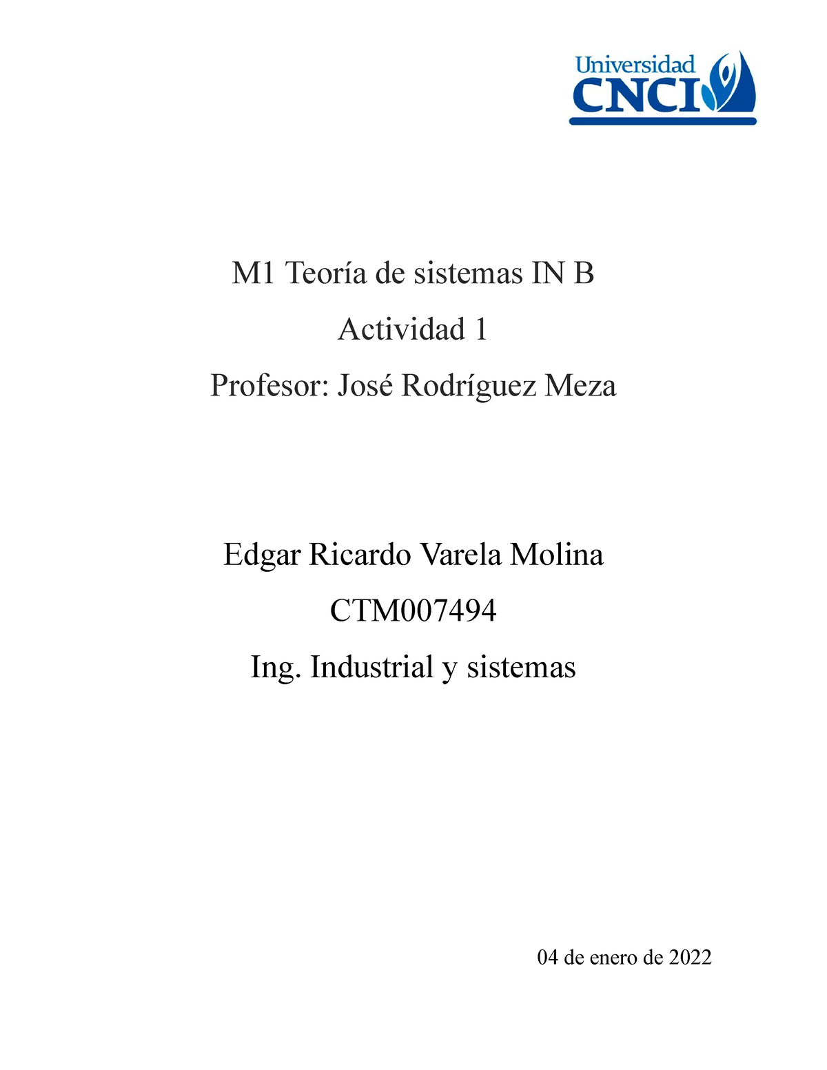 M1 Teoría De Sistemas IN B Actividad 1 - M1 Teoría De Sistemas IN B ...