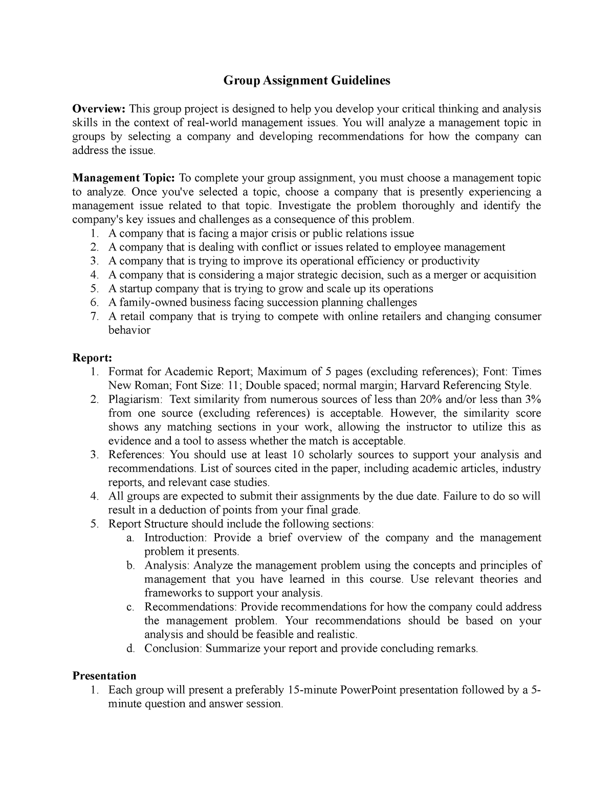 MGT103 Su23 Assignment Guideline - Introduce Management - FPT - Studocu