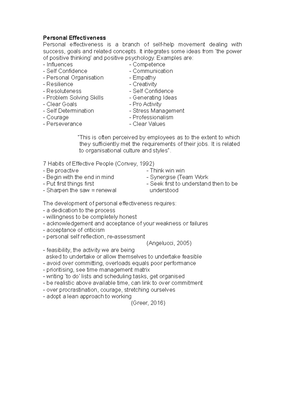 Personal Effectiveness Personal Effectiveness Personal effectiveness