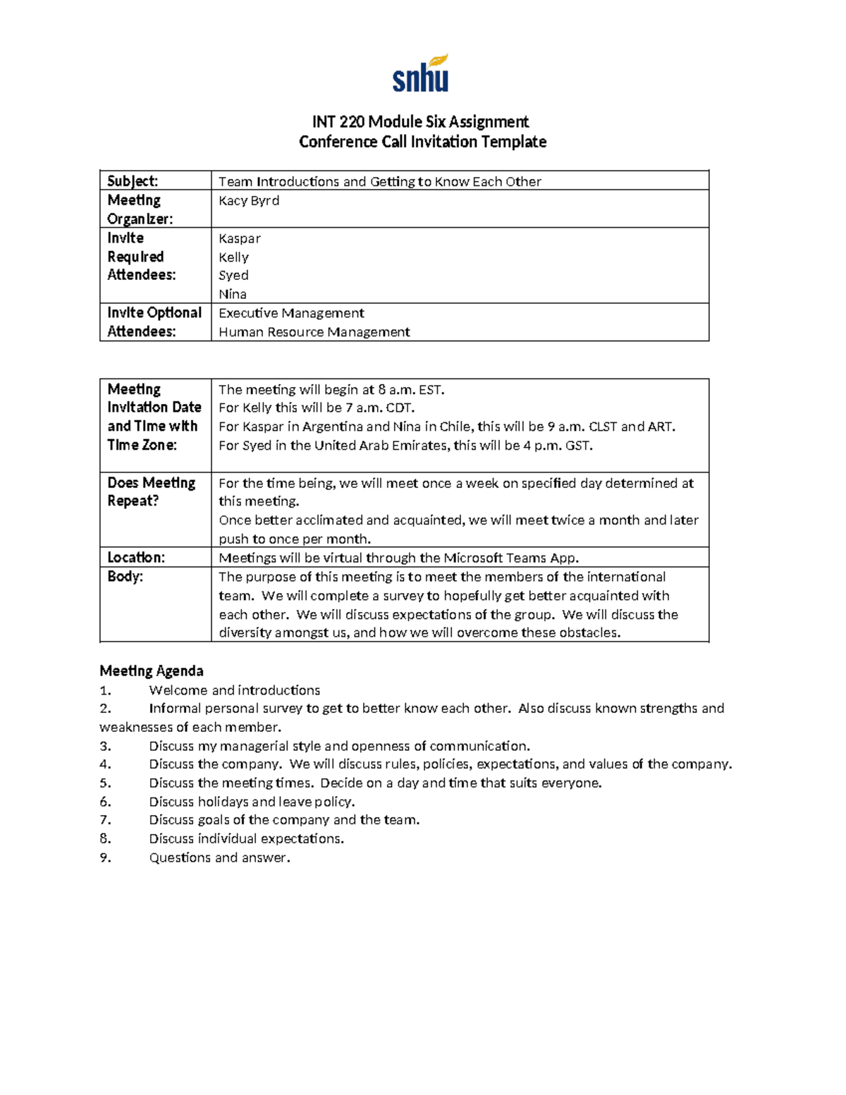 INT 220 Conference Call Invitation Template - INT 220 Module Six ...