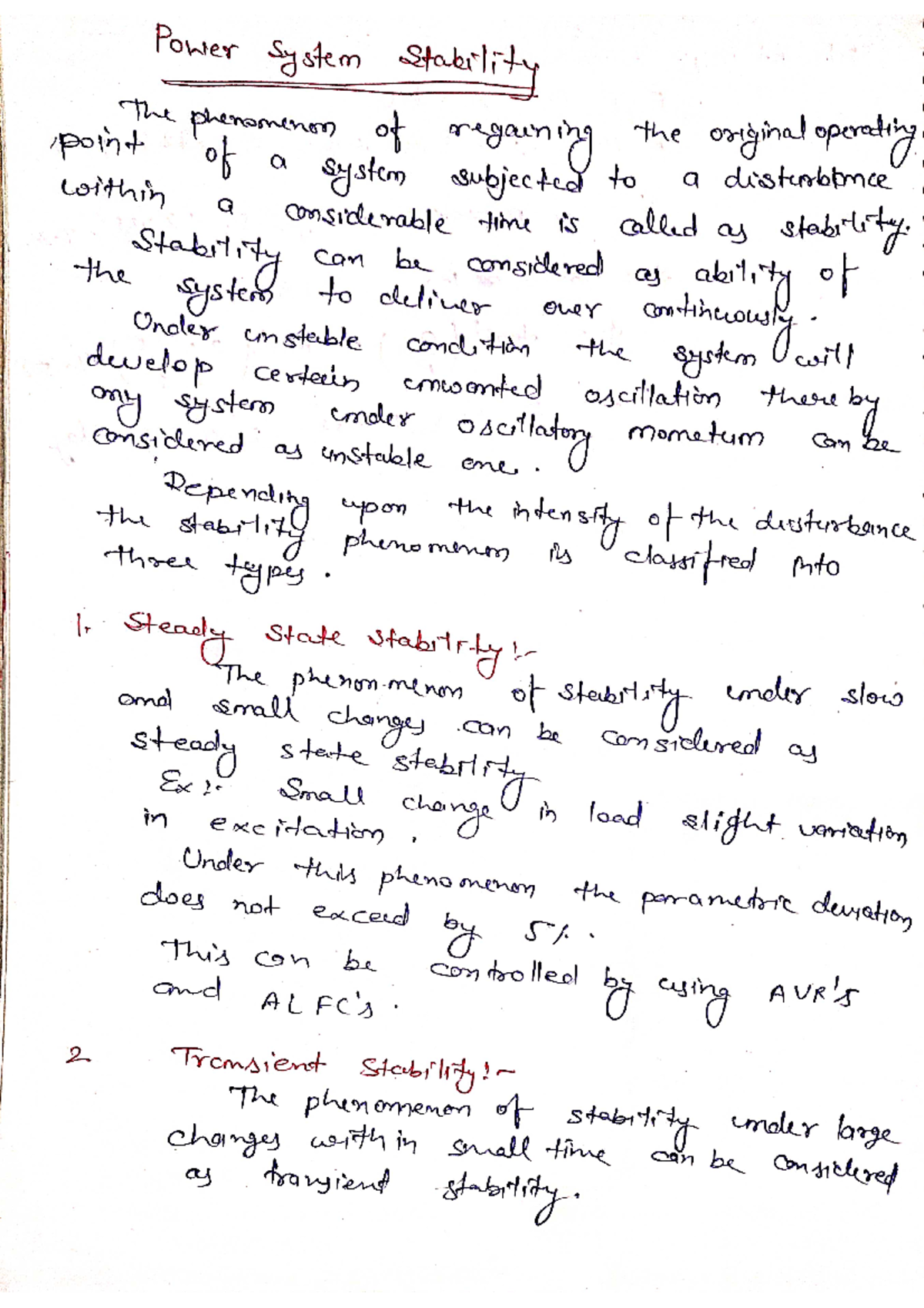 Power System Stability Unit 4 Power System 1 Studocu