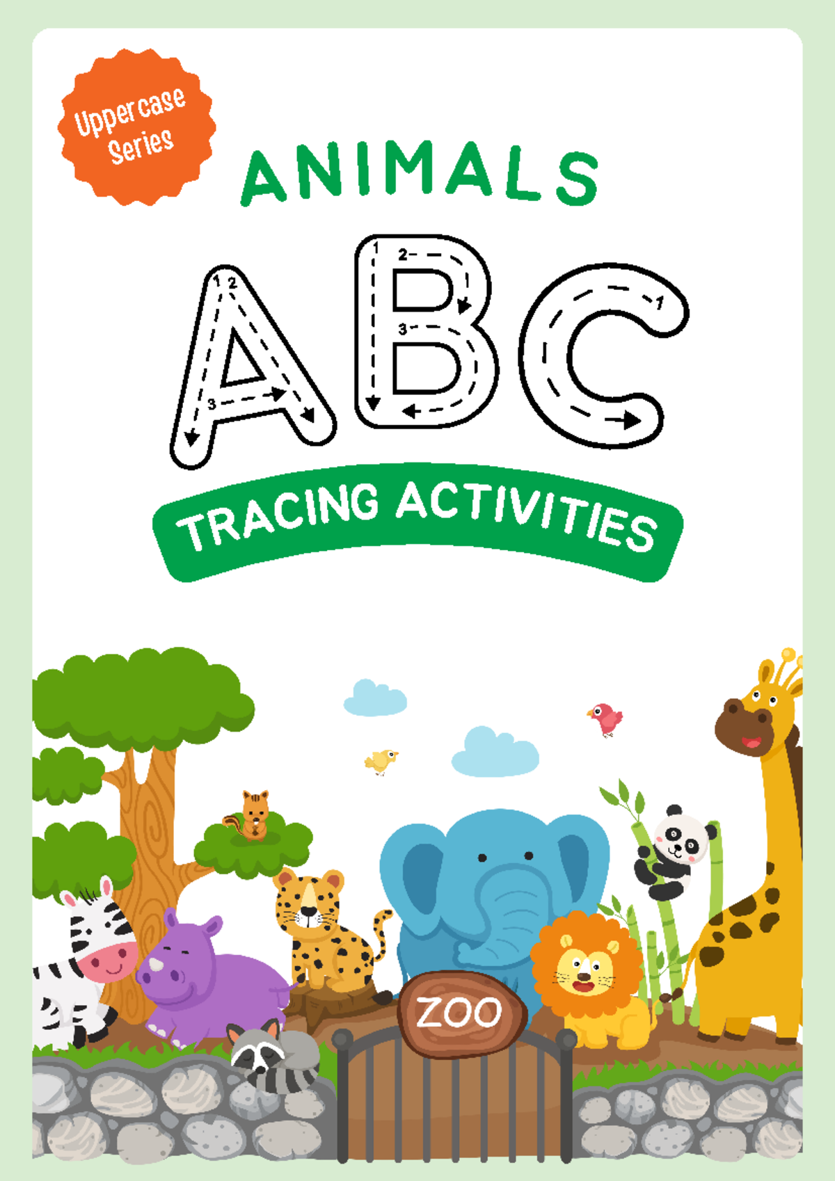 Cute Animals Alphabet Uppercase Tracing Activities Workbook - English ...