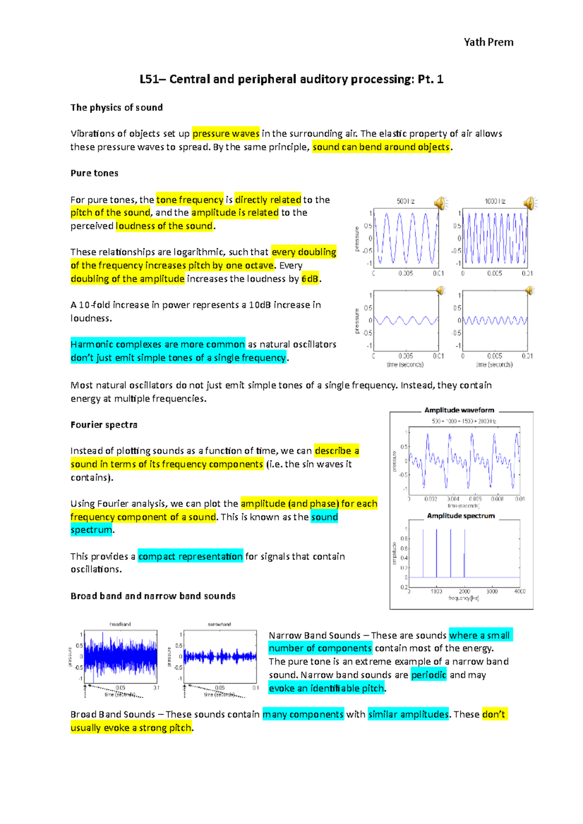 L51 – Central and peripheral auditory processing- Pt. 1 - 1 The physics ...