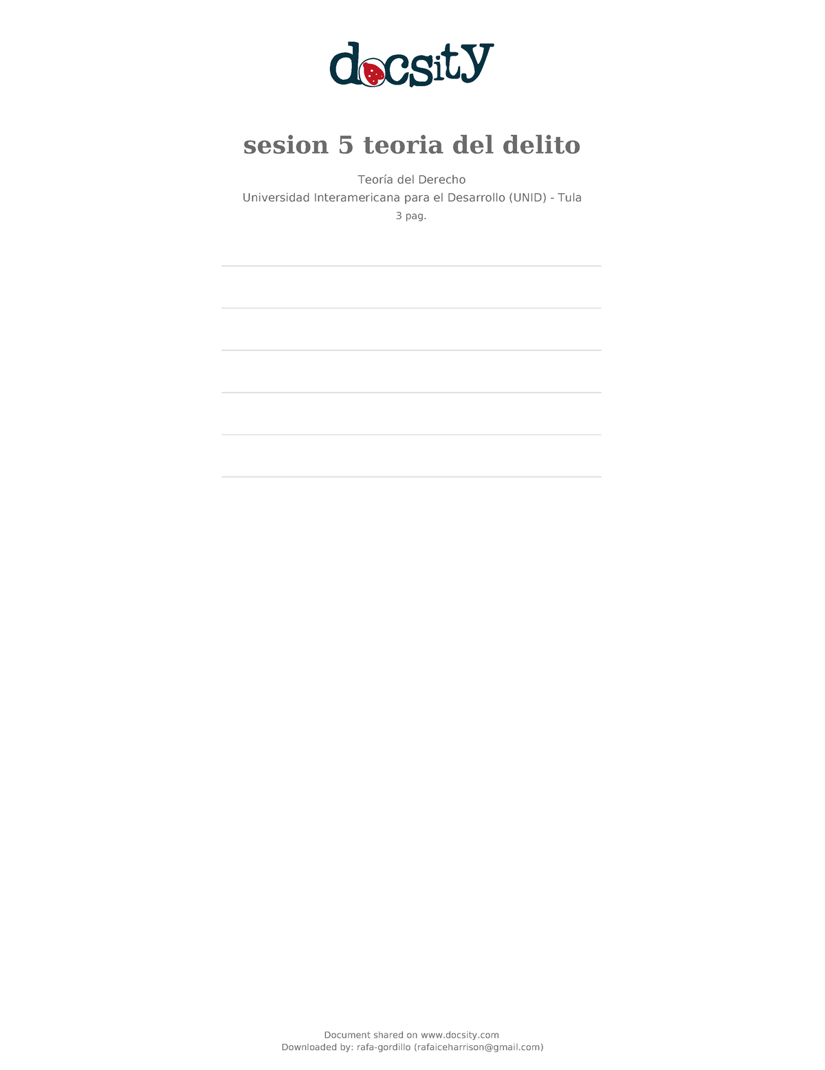 Docsity Sesion 5 Teoria Del Delito - Sesion 5 Teoria Del Delito Teoría ...