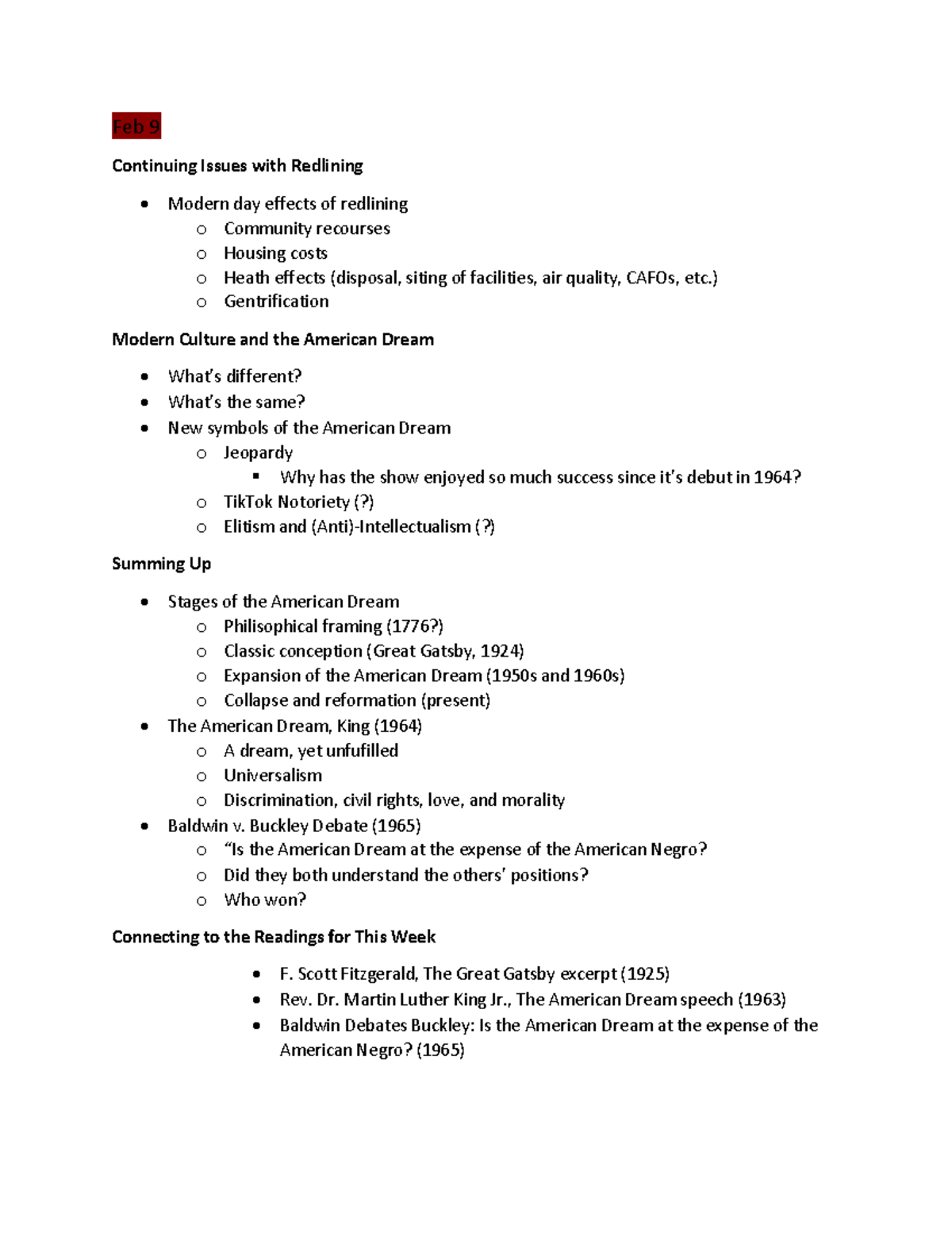 Redlining Lecture - Feb 9 Continuing Issues with Redlining Modern day ...