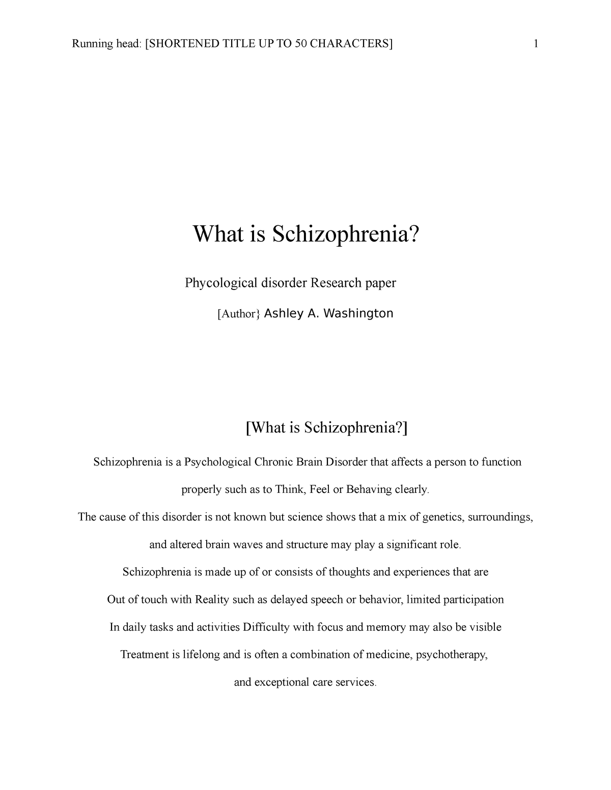 research paper topics about schizophrenia