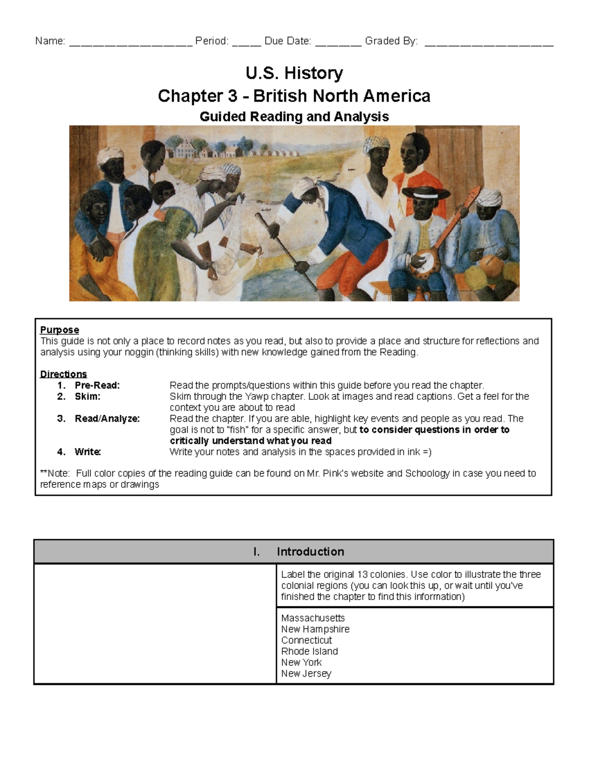 Copy of Chapter 3 - British North America - Name ...