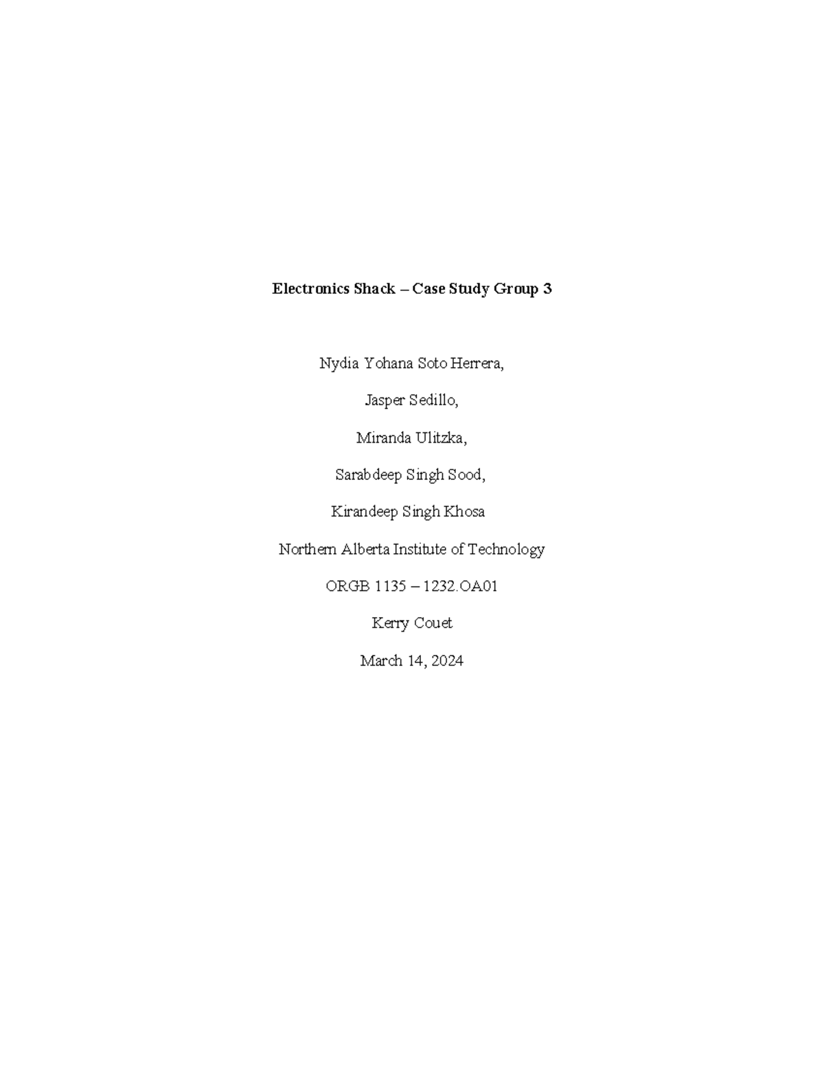 Electronics Shack Potential solutions - Electronics Shack – Case Study ...