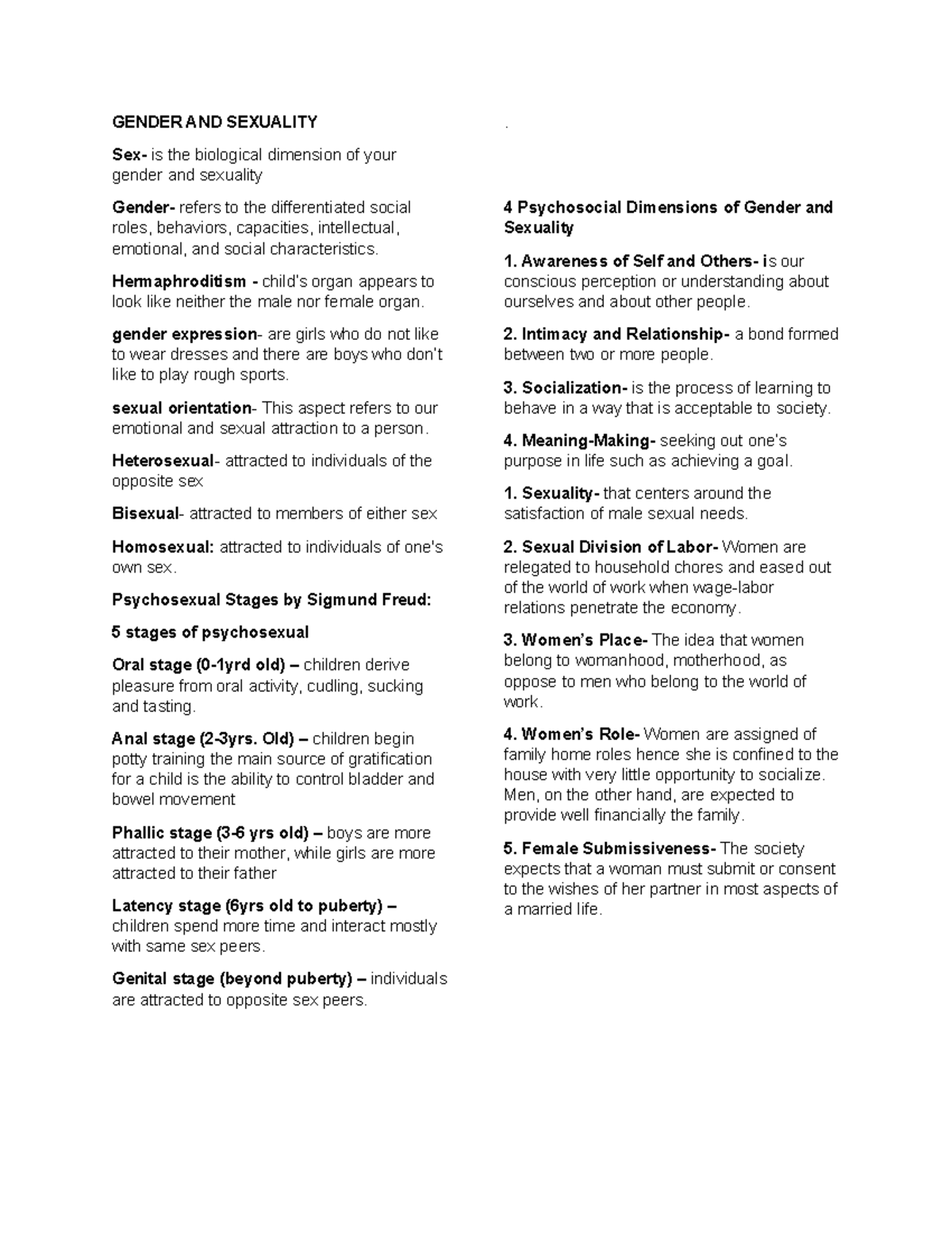 GS- Reviewer - sethujyufyjf - GENDER AND SEXUALITY Sex- is the ...