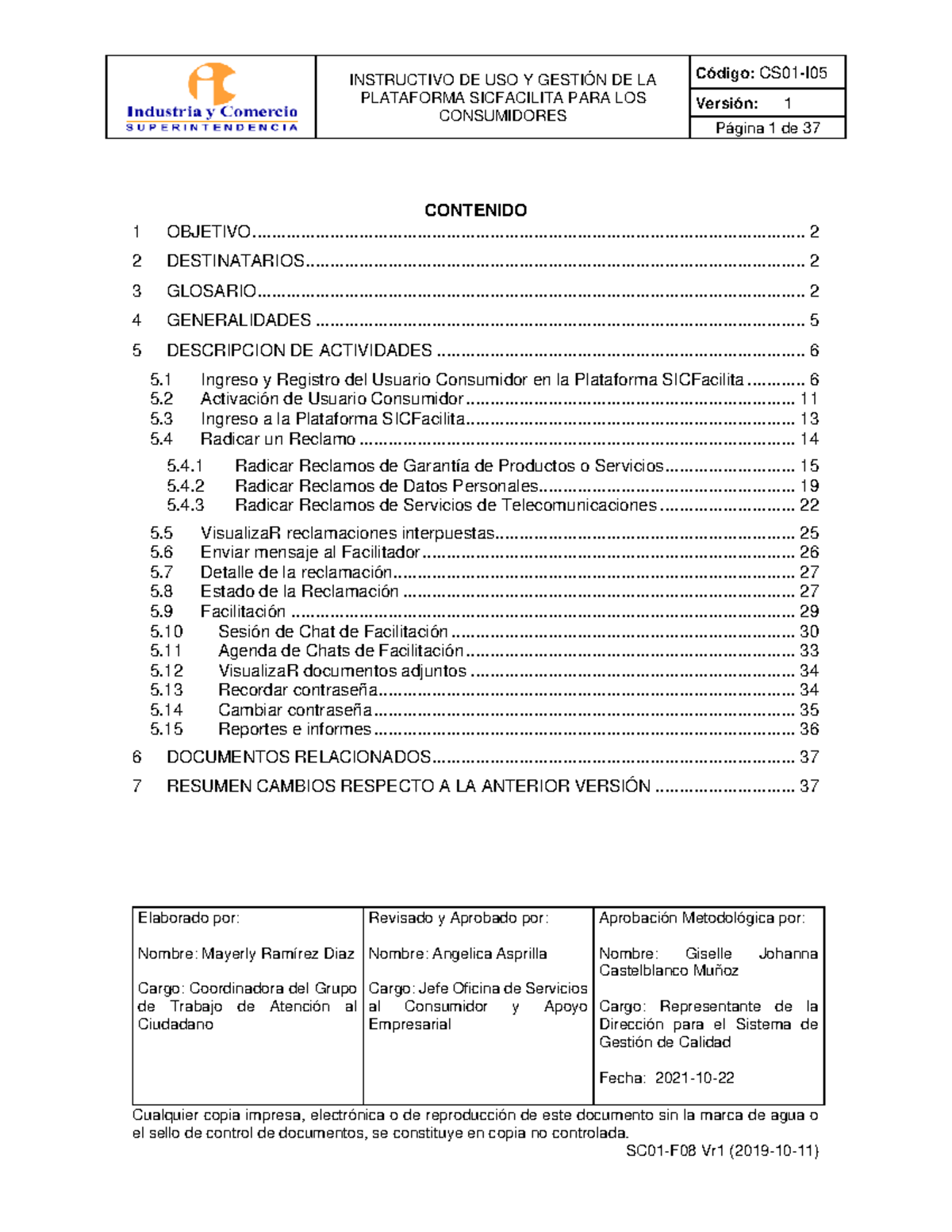 SIC Facilita Manual Consumidor - INSTRUCTIVO DE USO Y GESTIÓN DE LA ...