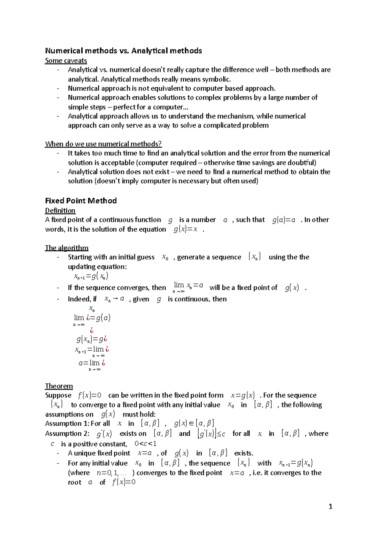 Numerical methods vs Numerical Methods - Numerical methods vs ...