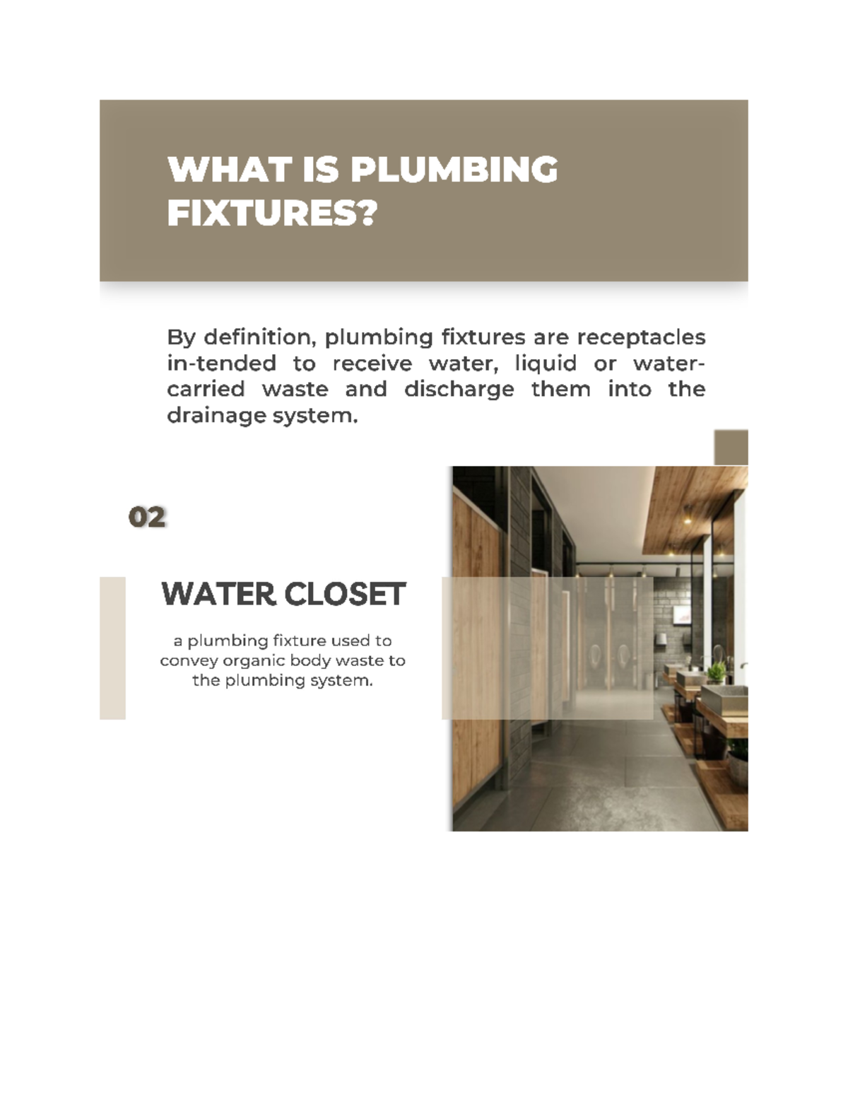 Plumbing Fixtures Part 1 Engineering Utilities II Studocu
