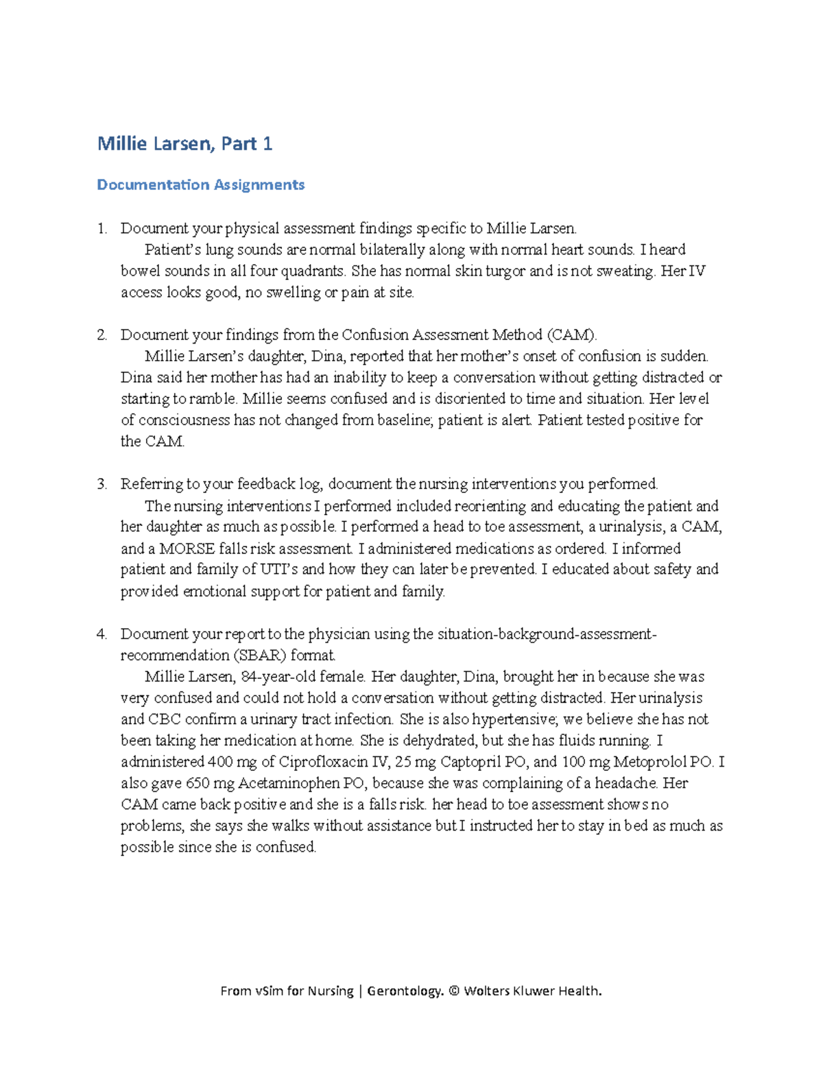 Millie Larsen part 1 documentation - Millie Larsen, Part 1 ...