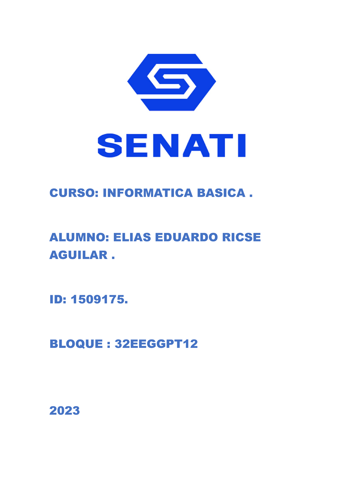 Trabajo Final Informatica Basica - CURSO: INFORMATICA BASICA. ALUMNO ...