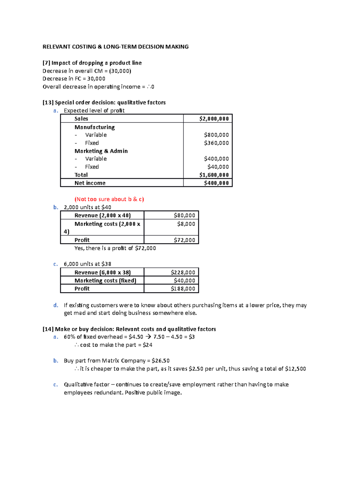 Relevant Costing Accounting A Relevant Costing Long Term Decision Making 7 Impact Of Studocu Relevant Costing Accounting A Relevant Costing Long Term Decision Making 7 Impact Of Studocu