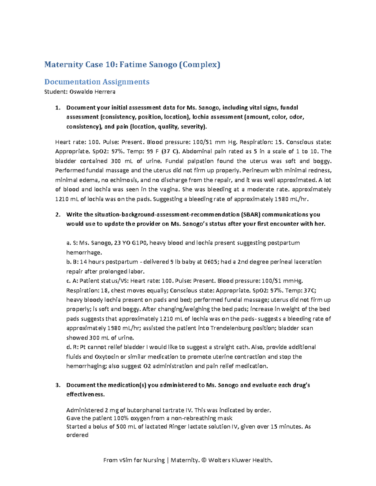 Maternity Case 10Fatime Sanogocomplex DA Oswaldo Herrera - Maternity ...
