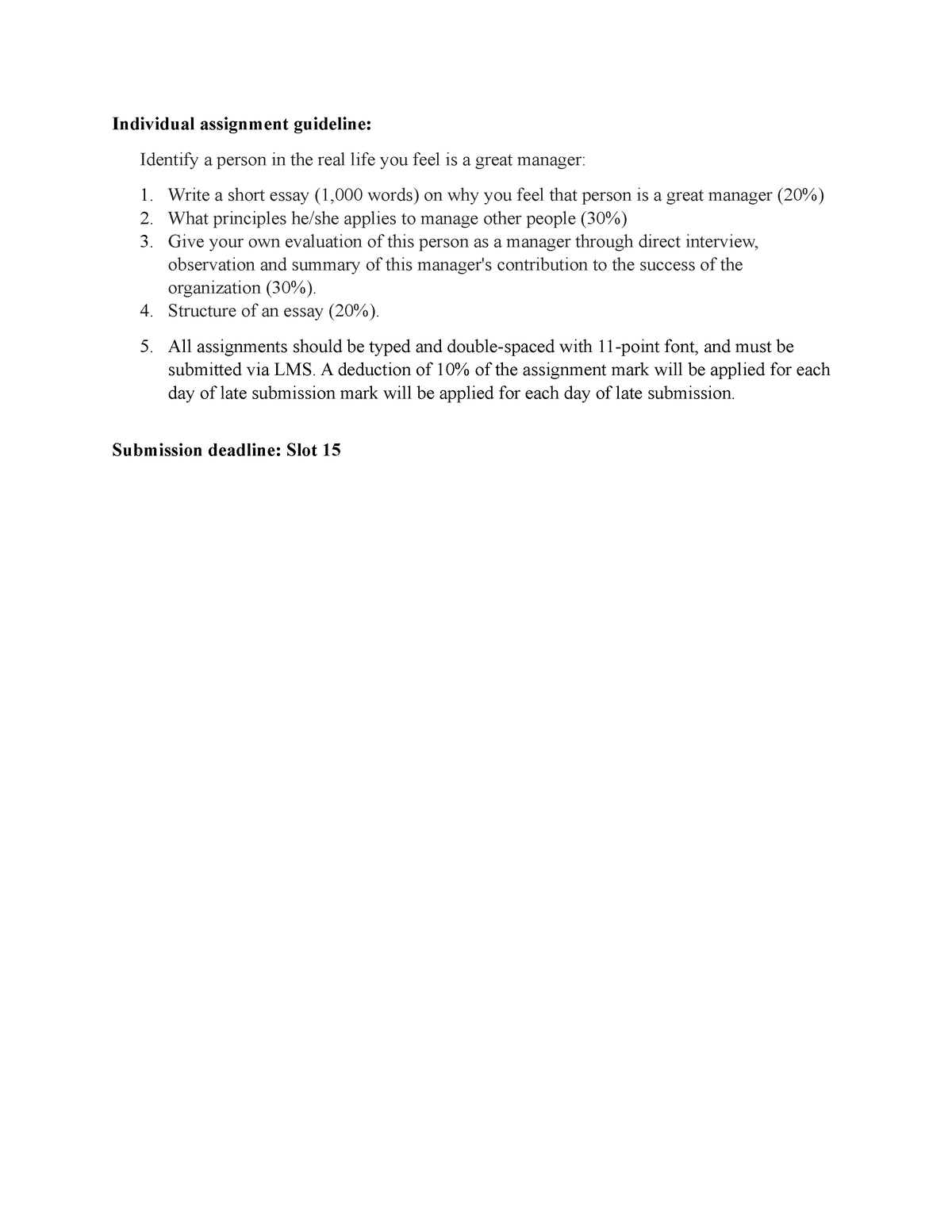 Individual Assignment MGT103 - Individual Assignment Guideline ...