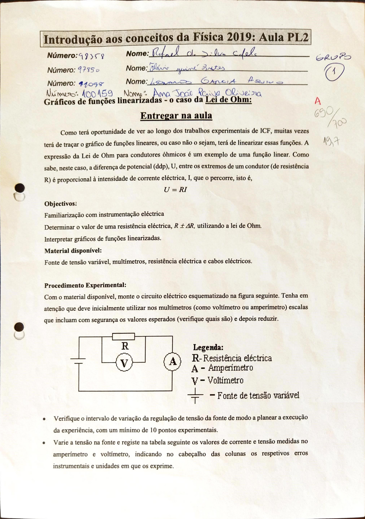 Lei De Ohm Trabalho Pratico Feito E Corrigido Studocu