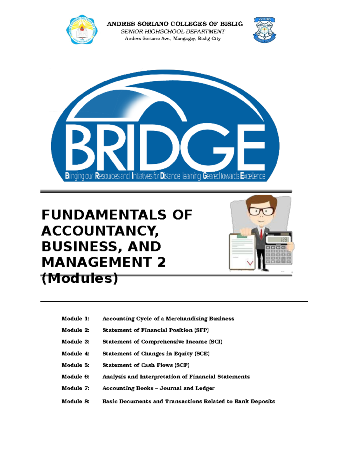 FABM - Module 8 - Lecture notes 8 - SENIOR HIGHSCHOOL DEPARTMENT Andres ...