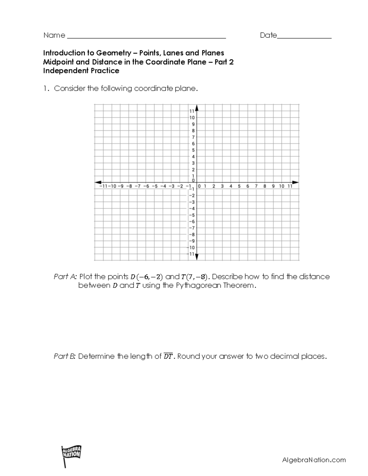 Distance W S #2 - Algebra Nation - AlgebraNation Name