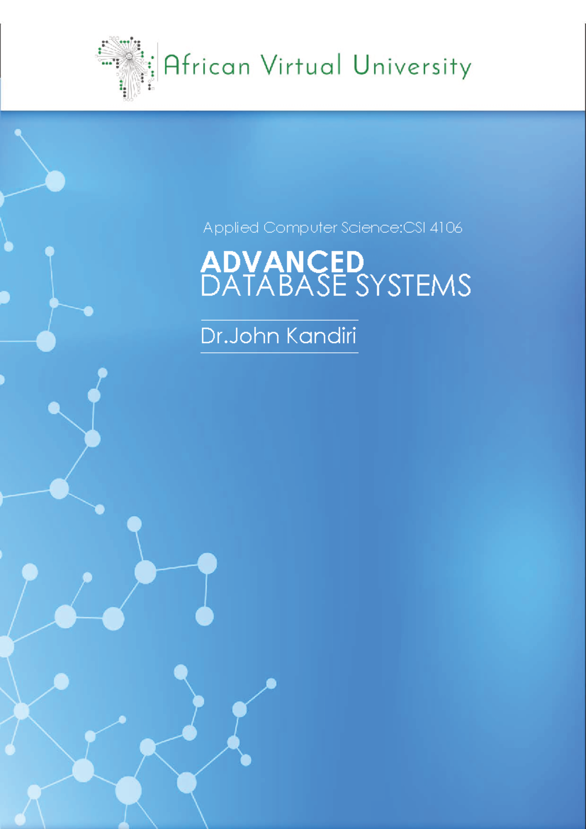 CSI 4106 EN Advanced Database Ststems 1 - Applied Computer Science:CSI ...