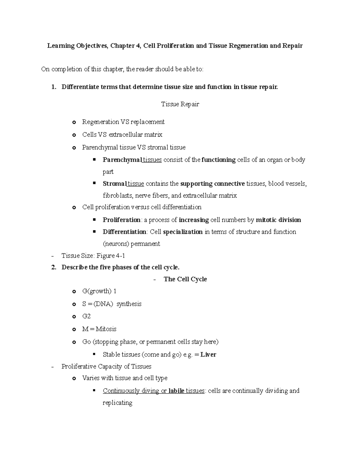 BIO 275 CH 4 - Lecture notes Ch 4 - Learning Objectives, Chapter 4 ...