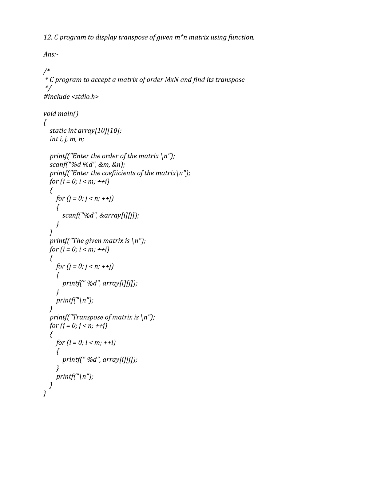 lab assignment c programming