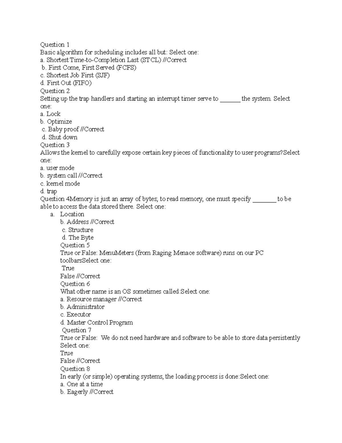 CS 2301 all included quiz graded - Question 1 Basic algorithm for ...