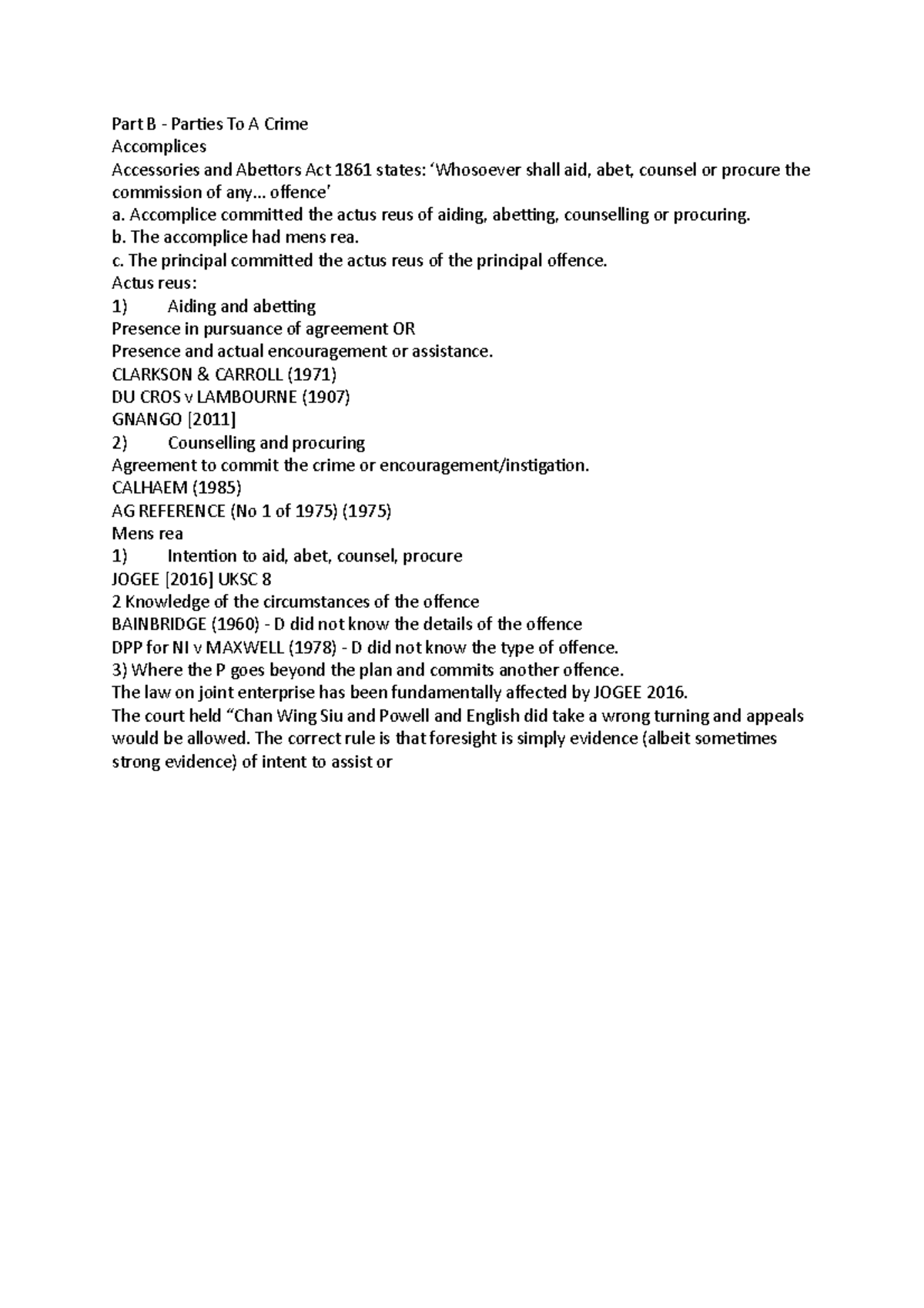 Party to a crime lec5 Part B Parties To A Crime