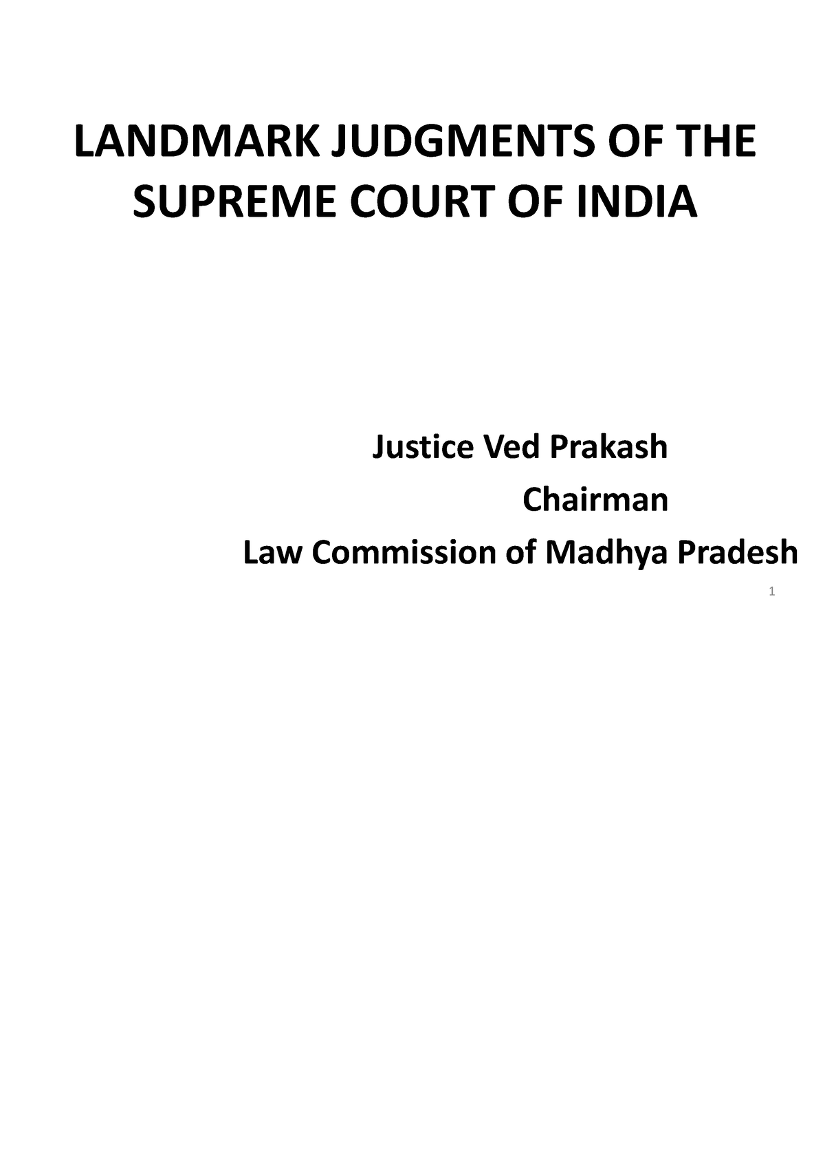 6. Landmark Judgments OF THE Supreme Court Plain - LANDMARK JUDGMENTS ...