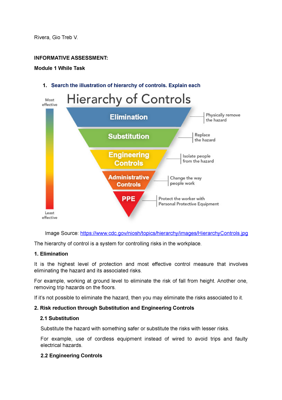 Hierarchy of Controls, NIOSH