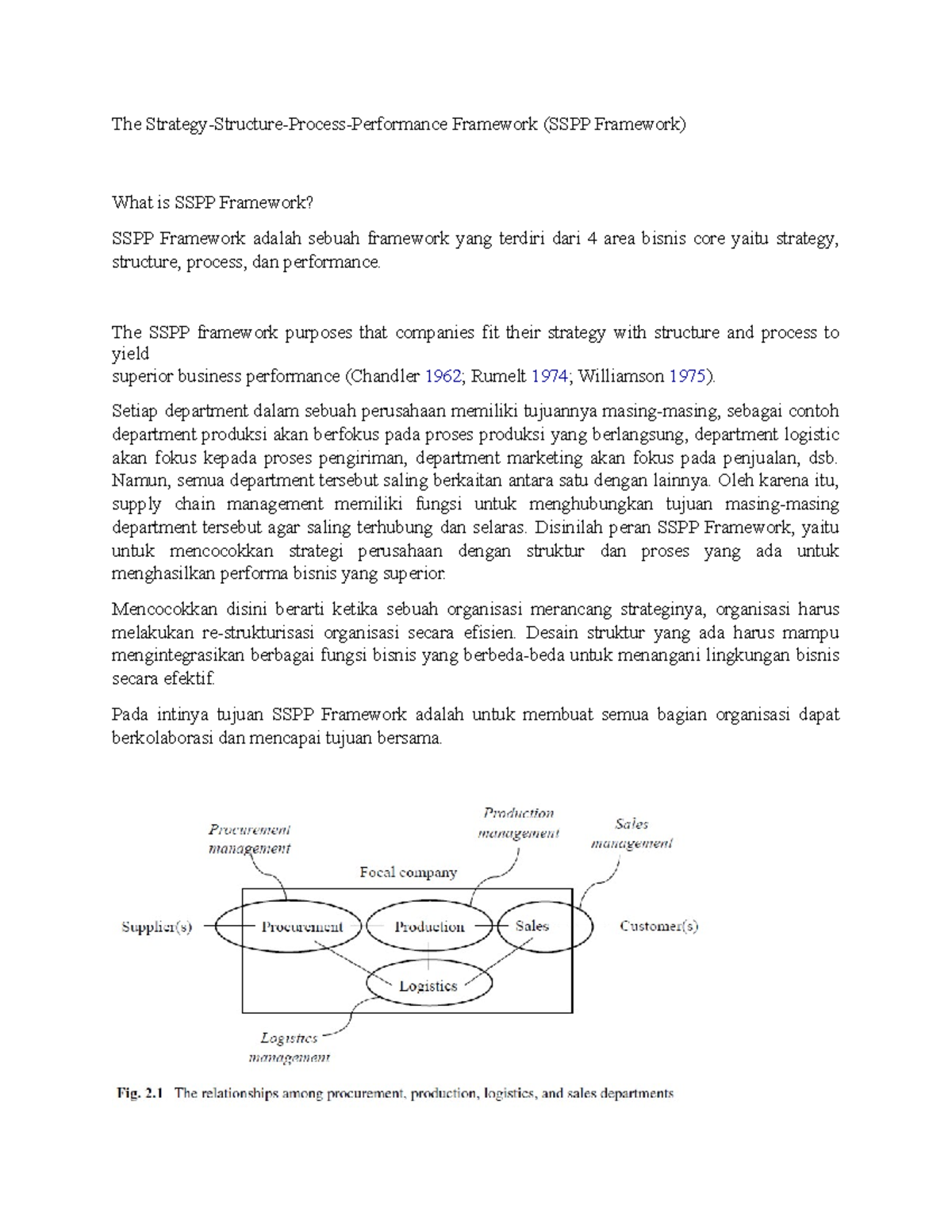 SSPP Framework The StrategyStructureProcessPerformance Framework