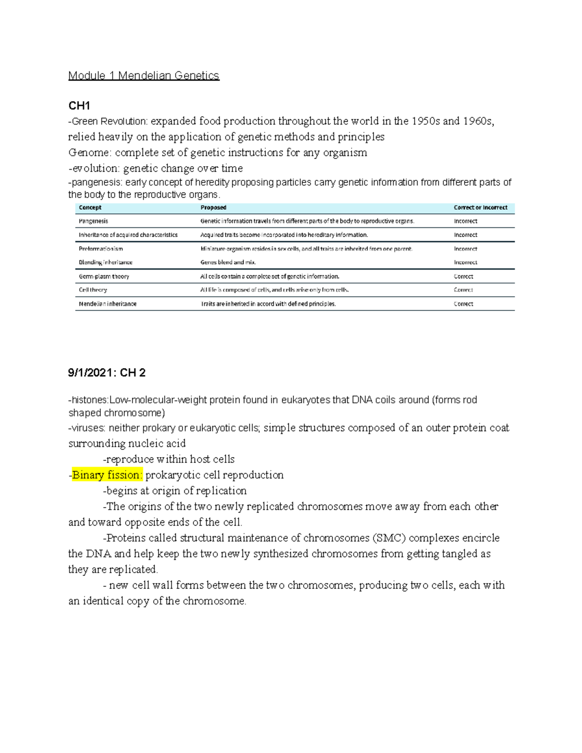 Module 1 Medelian Genetics - Module 1 Mendelian Genetics CH -Green ...