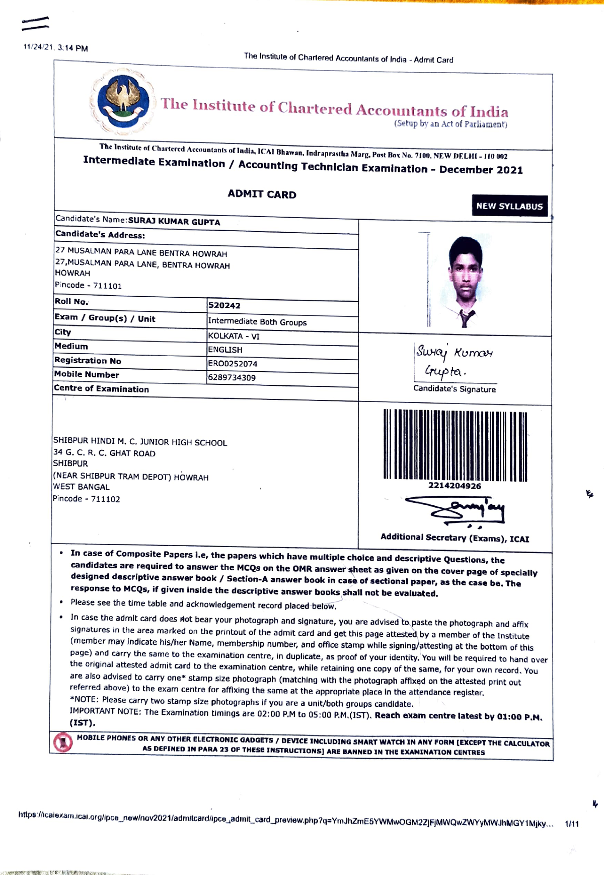 admit-card-of-my-previous-exam-11-24-21-3-pm-the-instiute-of