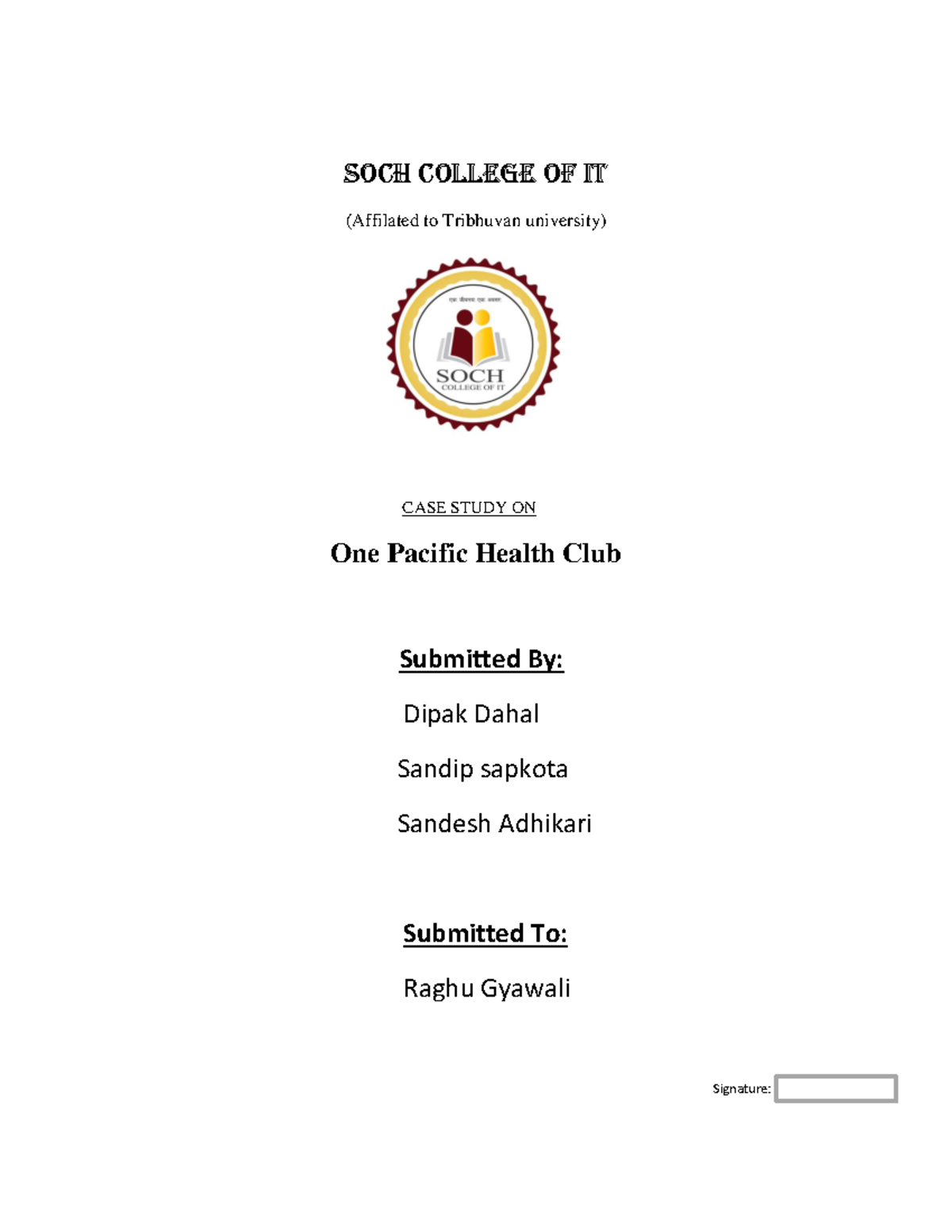 Case-study - solutions - Bachelor in Computer Application - Studocu