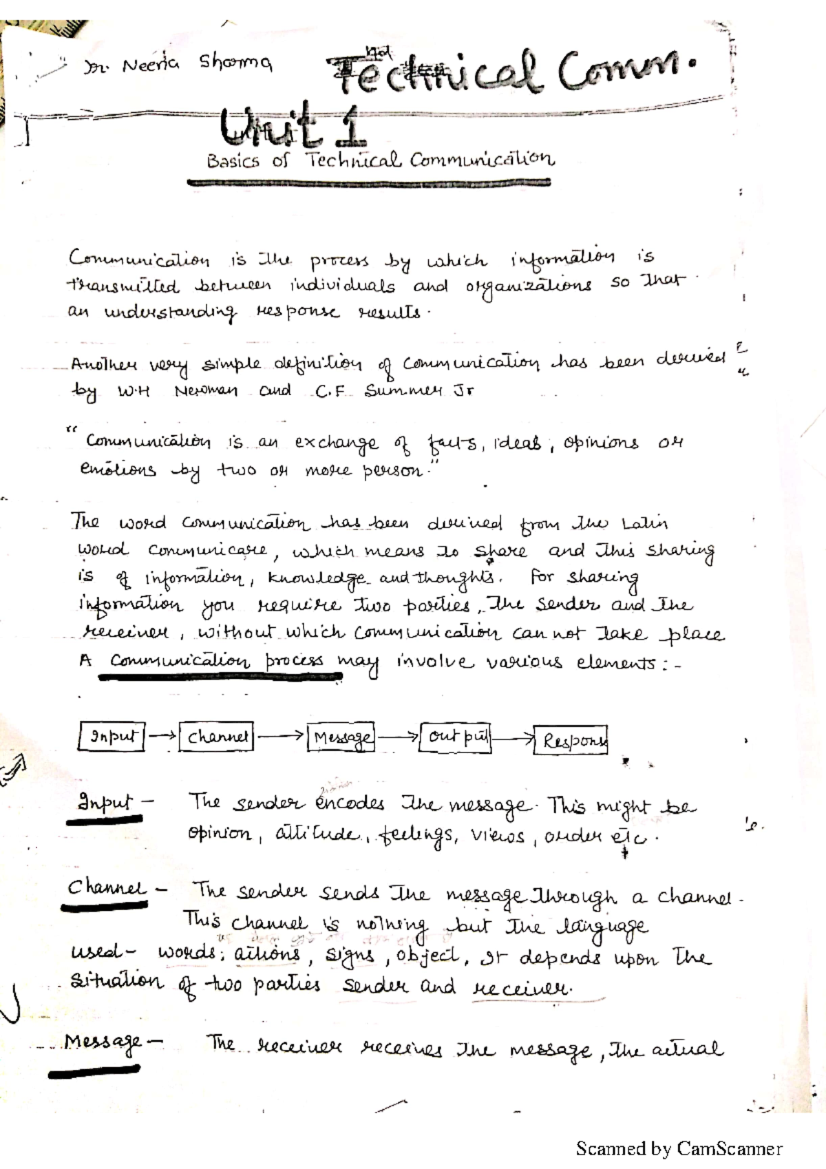 Unit 1 TC - This is good for 2nd year - Technical Communication ...