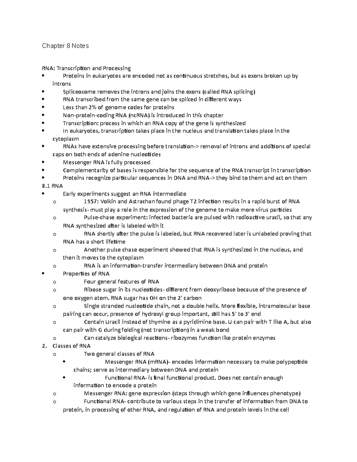 Chapter 8 Notes - From Griffiths et al., 11th edition Introduction to ...