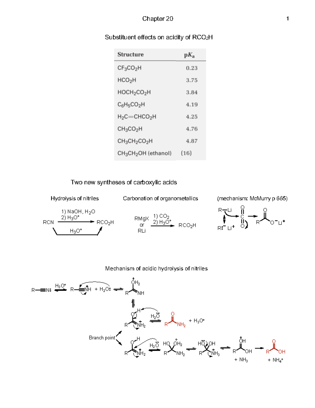 Ch 20 lecture - Chapter 20 1 Two new syntheses of carboxylic acids ...