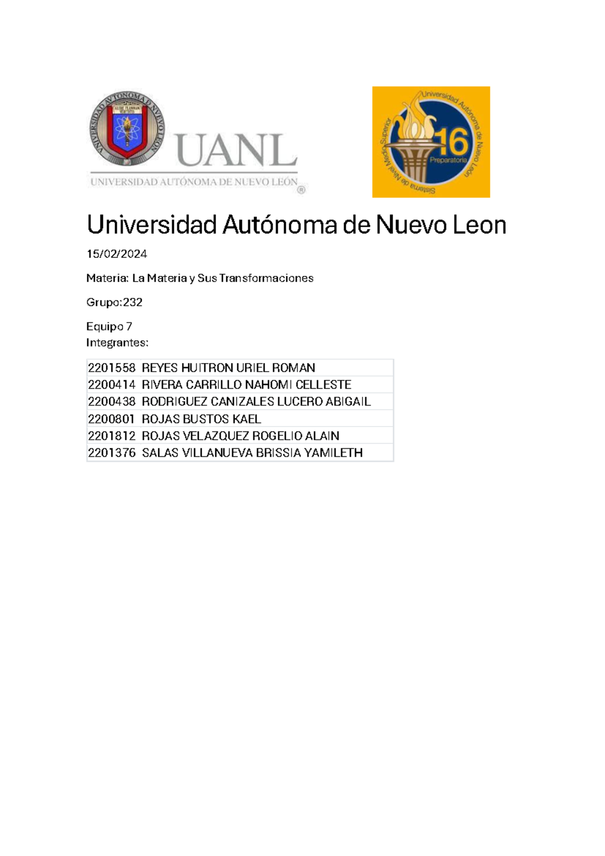 Evidencia Etapa 1 LMyT - Universidad Autónoma de Nuevo Leon ####### 15 ...
