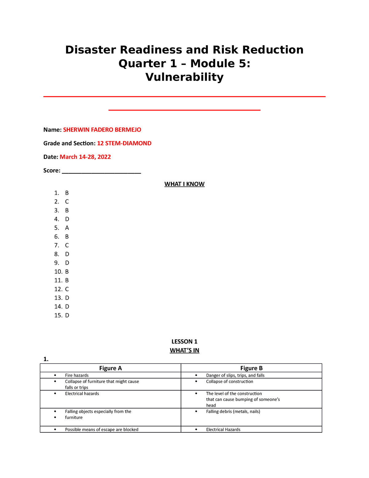 DRR Module 5 For The Second Semester And It Contains Different Answers ...