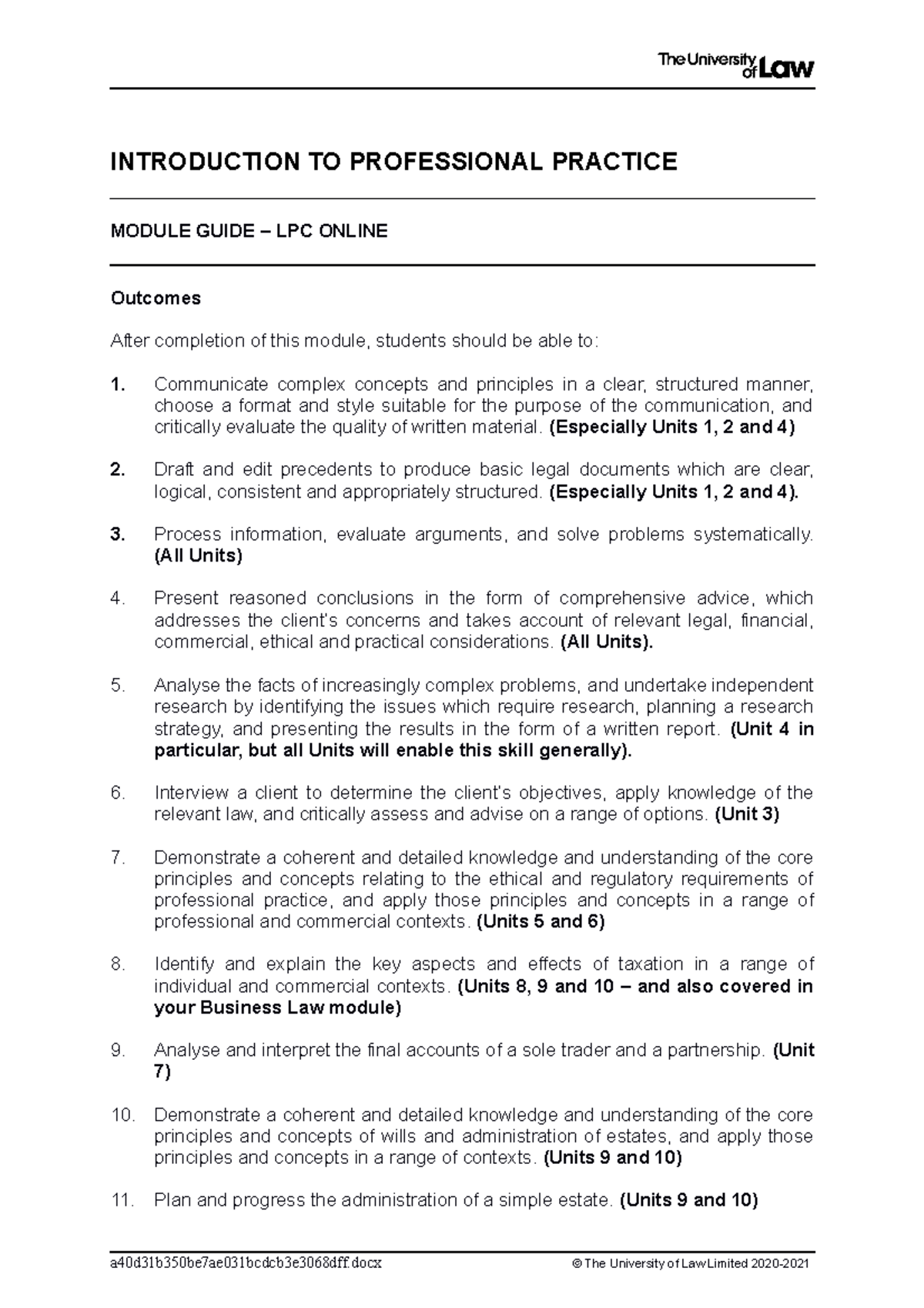 2122 ipp ce01 module guide i LPC - INTRODUCTION TO PROFESSIONAL ...