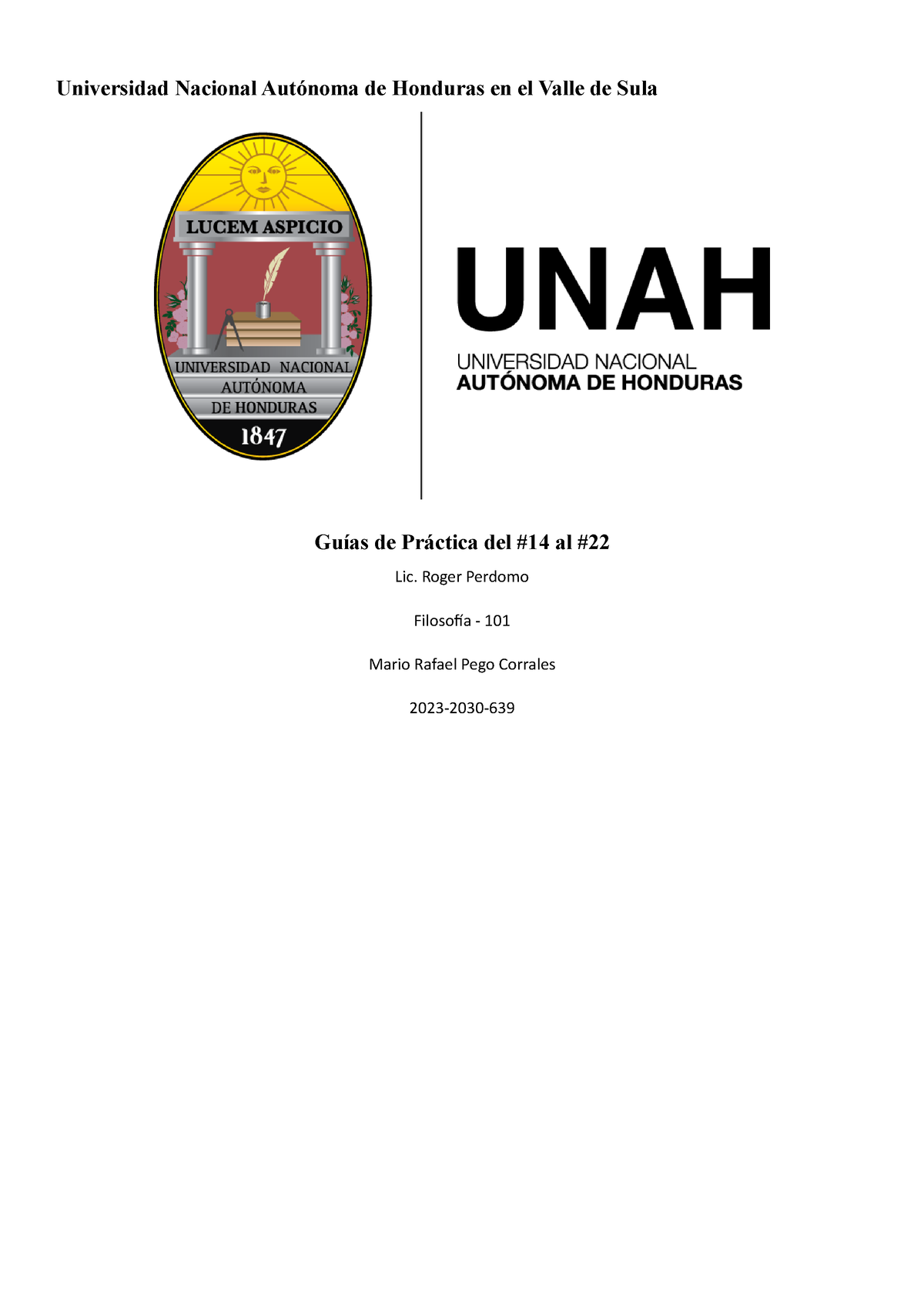 Guía De Practicas2 Universidad Nacional Autónoma De Honduras En El Valle De Sula Guías De 2366