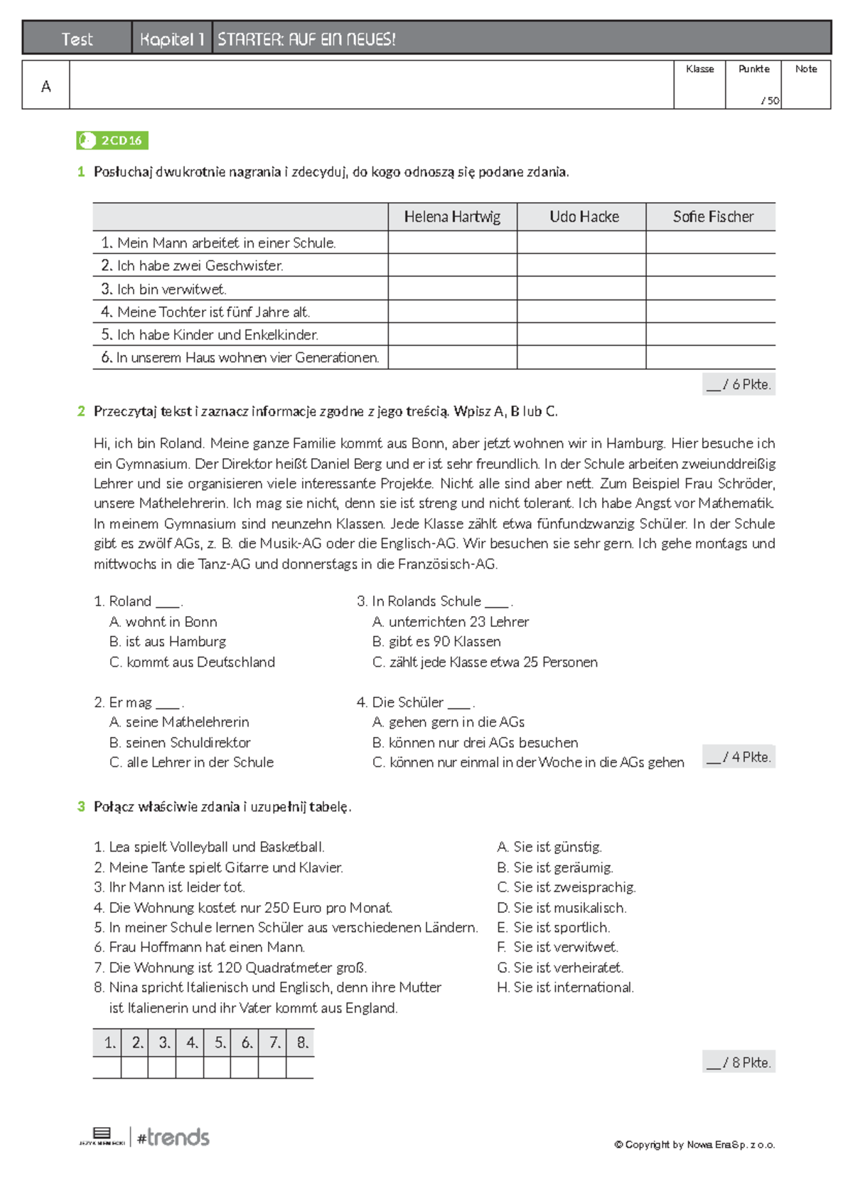 Test 1 standard gr a 1 - zzzzz - © Copyright by Nowa Era Sp. z o. Test
