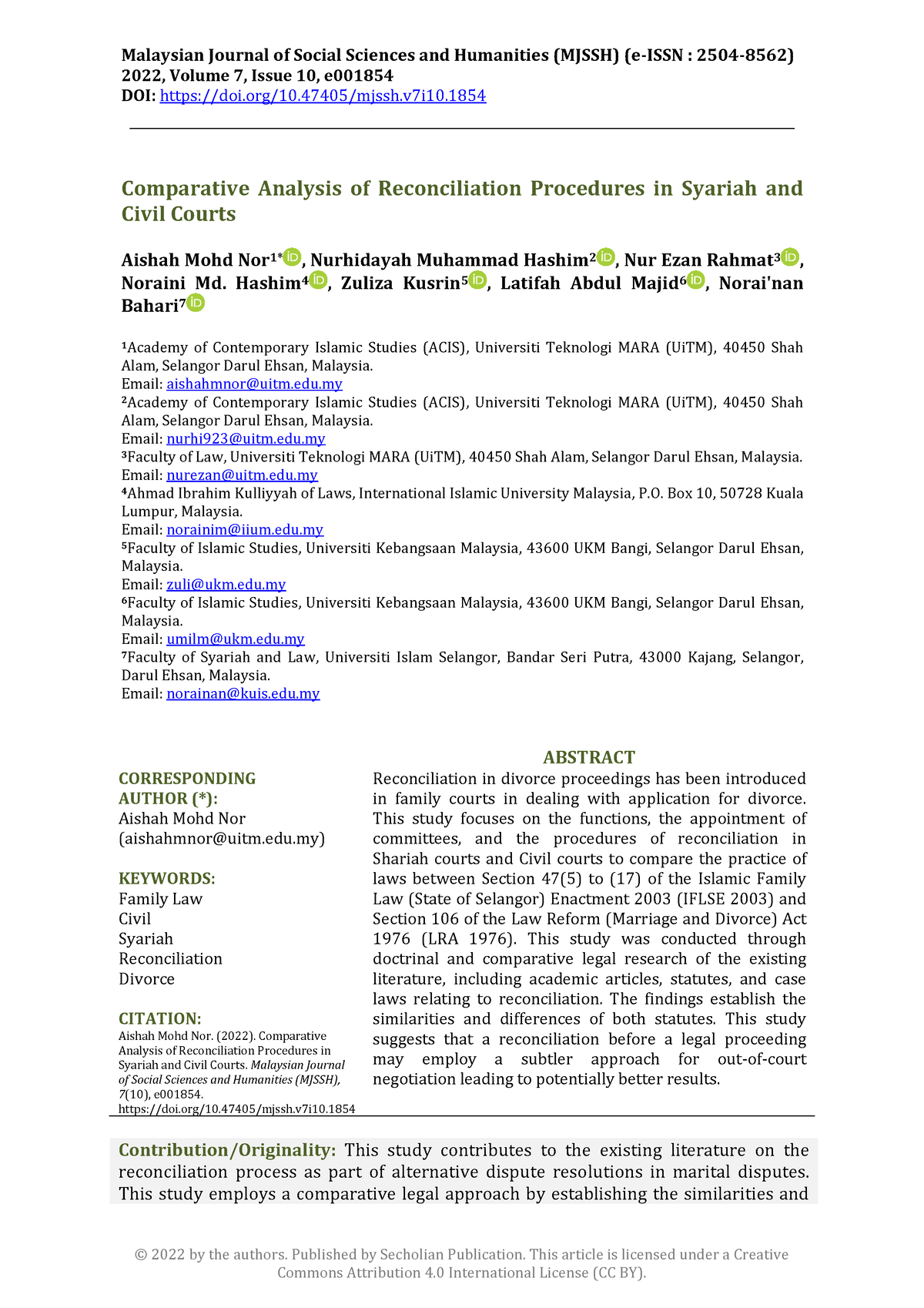 Comparative Analysisof Reconciliation Procedure - Malaysian Journal Of ...