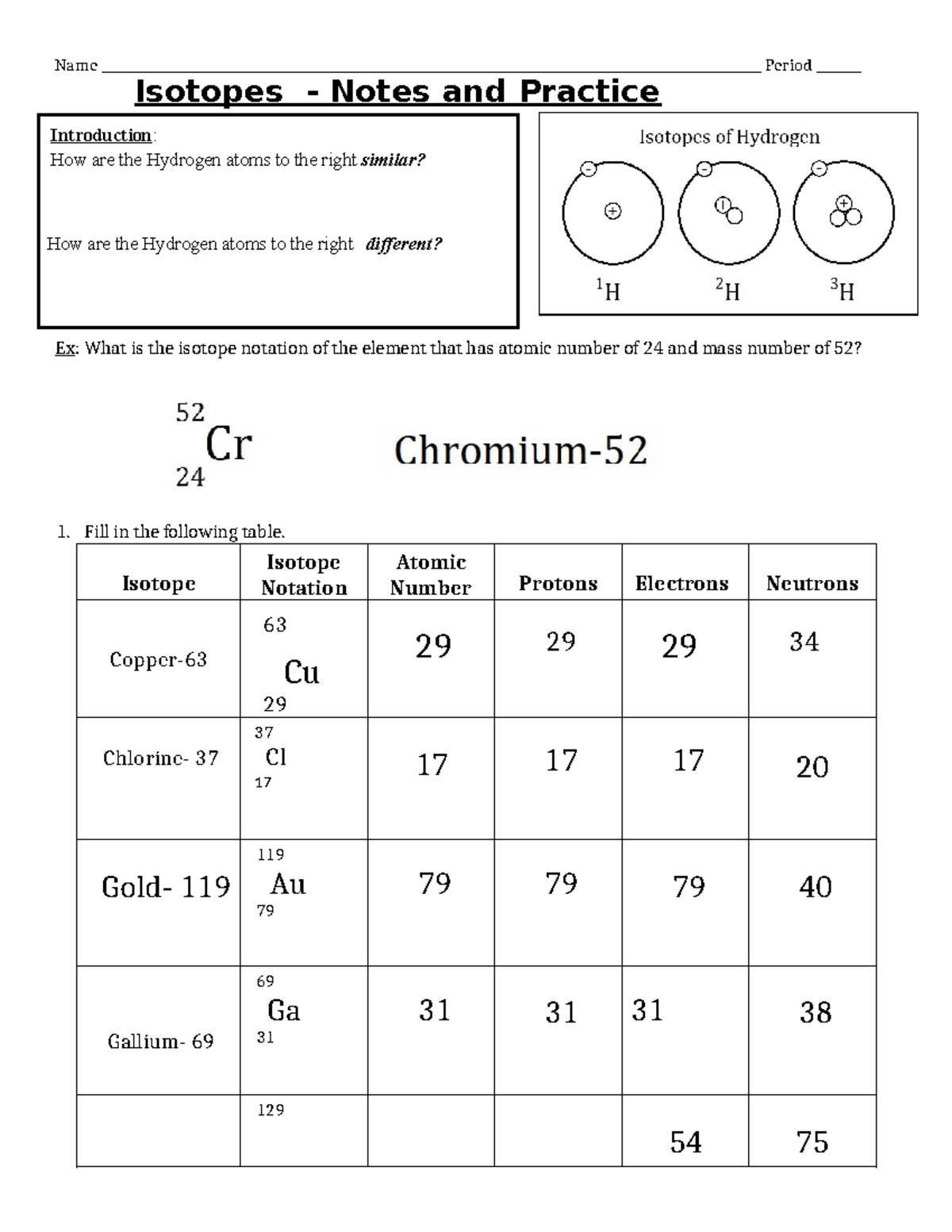 Isotopes Practice km - ………. - Name - Studocu