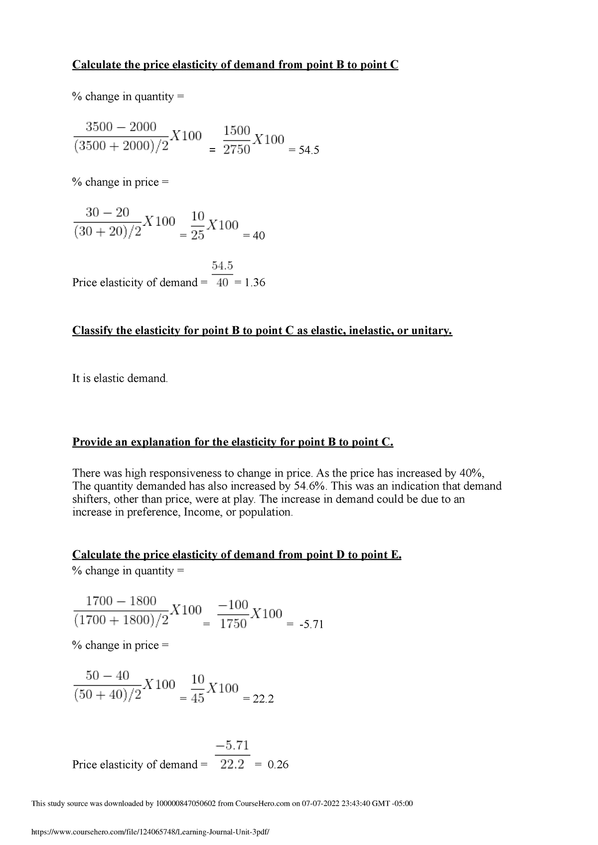 learning-journal-unit-3-calculate-the-price-elasticity-of-demand-from