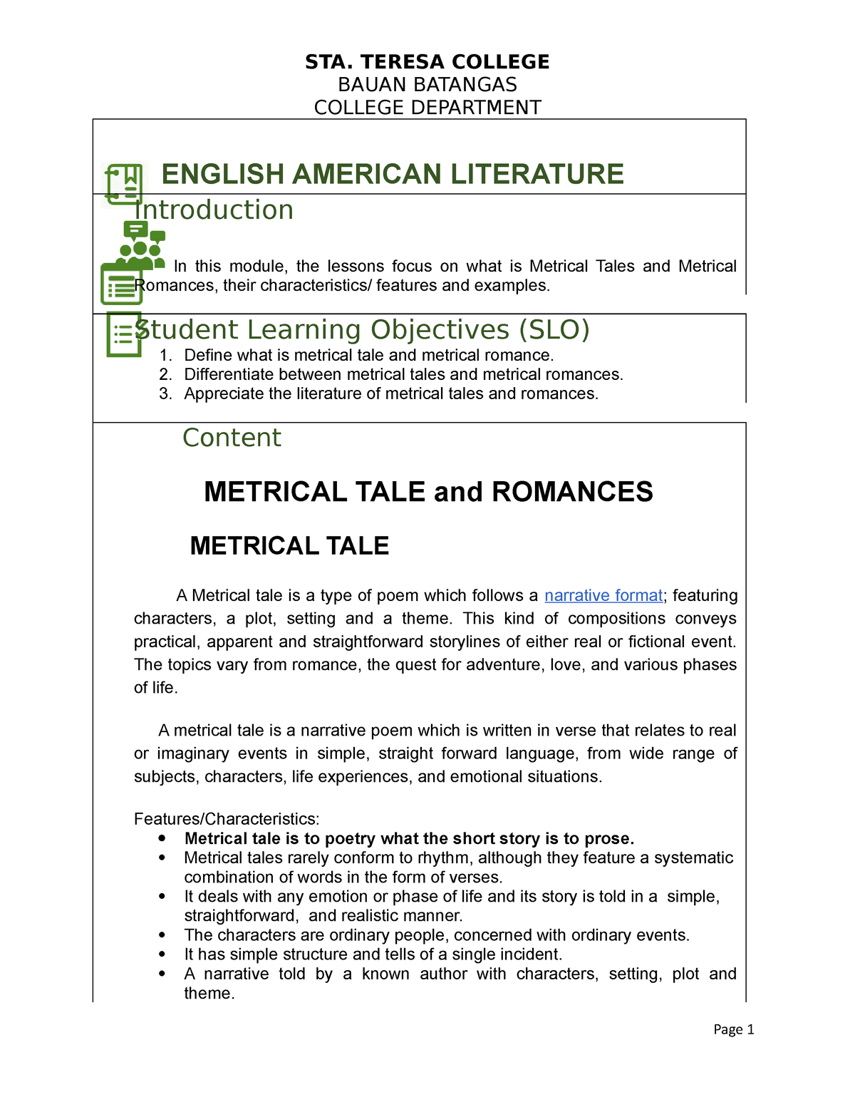 metrical-tales-and-romances-module-bauan-batangas-college-department