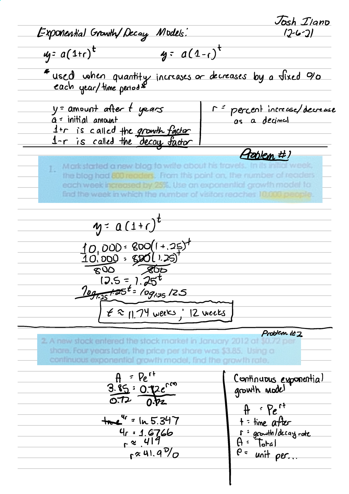 homework 3 5 applications of exponentials
