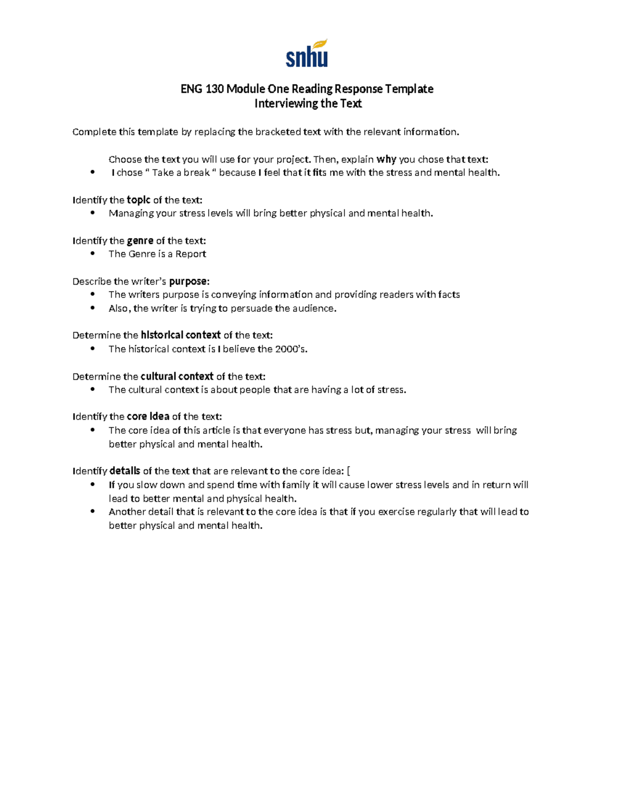 Mod 1 Done - Mod 1 - ENG 130 Module One Reading Response Template ...