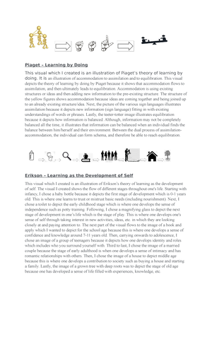 Assignment #1 - Piaget, Erikson, and Vygotsky - Piaget – Learning by ...